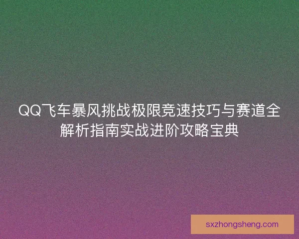 QQ飞车暴风挑战极限竞速技巧与赛道全解析指南实战进阶攻略宝典